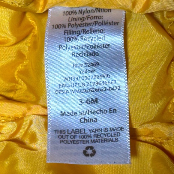 Wonder Nation Puffer Jacket, EUC, Size 3-6 months - Picture 7 of 9